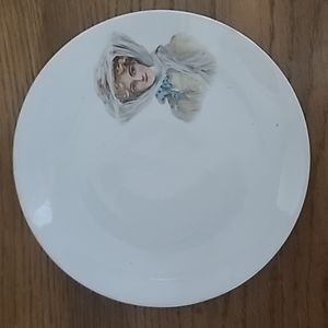 Carrollton Pottery Plate with Victorian Woman 9"
